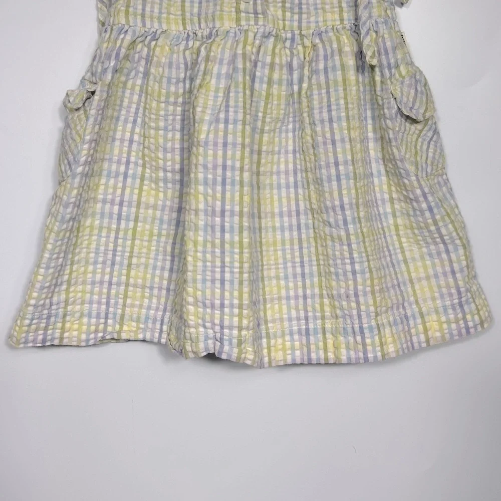 OshKosh Vintage Seersucker Striped Dress Size 24 Mos. Yellow/Lavender Cotton